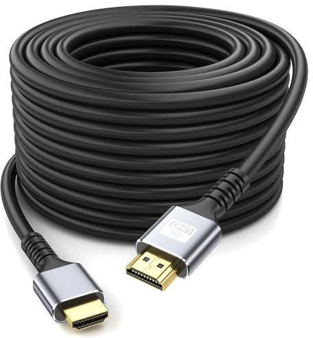 looyotul 4k Cavo Hdmi 20m Ultra Alta Velocità Cavo 2.0 HDMI 4K@60Hz 18gbps Connettore Placcato Oro 3D ARC Ethernet HDMI per HDTV Monitor Laptop Roku TV PS4/PS5 (Argento)
