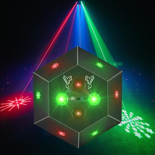 Discolicht Partylicht, LED RGB Licht DJ Projektor Musikgesteuert DJ Disco Lichter, DMX Effektstrahler Für KTV Familientreffen Hochzeit Geburtstag Halloween Adventskalender (T10)
