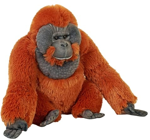 WILD REPUBLIC Artist Collection Eco Orang-Utan Männchen, Plüschtier, 38 cm, Plüschspielzeug, umweltfreundlich, Orange