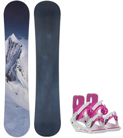 HSSMEUR Unisex-Snowboards, Snowboards mit Bindungen, Allround-Skateboards der Einstiegsklasse, Skiausrüstung für alle Skipisten (Pink 31 in)
