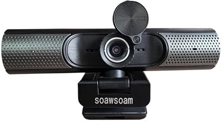 FHD Webcam with Microphone & Stereo Speakers,3 in 1computer camera,1080P, Built-in Privacy Cover, USB Plug & Play, 1.5m Cable, Modern Design for Video Conferencing, Streaming, and Online Classes