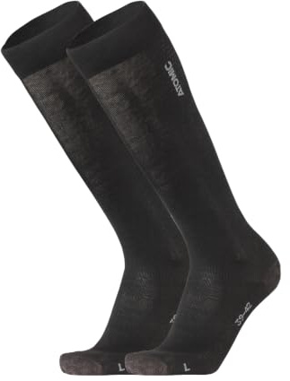 ATOMIC Pro Ski-Socken in Black - Größe 39-42 - Dünne Skisocken ohne Polsterung - Strümpfe für Damen & Herren - Kniestrümpfe mit nahtloser Zehenbox - Skistrümpfe aus Merinowolle, Polyester & Nylon