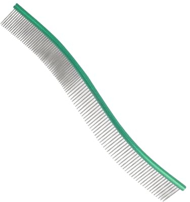 Hundkam, tovkam för hundar, ergonomisk böjd för hundvård | Husdjurskam, metalltandkam för hundar och, djurhårkam för pälsvård hemma, tar bort knutar, Ve