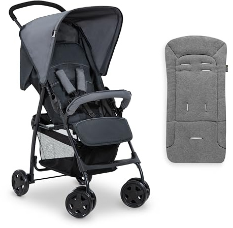 hauck Sport mit Sitzauflage, Charcoal - Buggy für Kinder ab Geburt bis 15 kg mit Liegeposition, Federleicht - Nur 5,9 kg, Klein Zusammenklappbar, Großer Einkaufskorb
