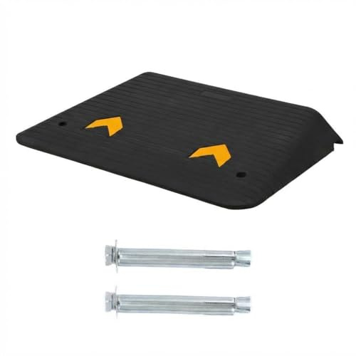 3.5 Rise Threshold Ramp Doorway, Rubber Power Wheelchair Ramp, 33000lbs Load Capacity, Non-Slip Surface Rubber Solid Threshold Ramp, Portable Driveway Curb Ramp for Wheelchair Scooter