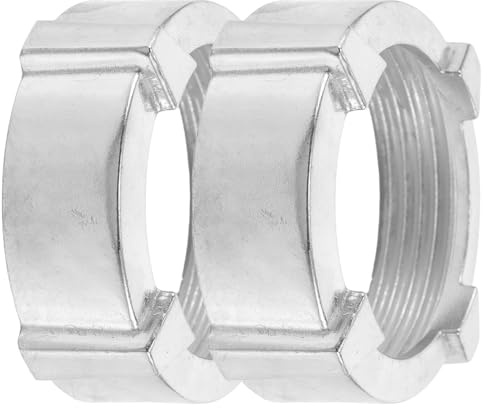 SHINEOFI Lot de 2 Écrous de Fixation en Acier Inoxydable pour Hachoir à Viande, Bague de Retenue Filetée Robuste, Pièces Détachées Compatibles, Accessoires Cuisine pour Usage