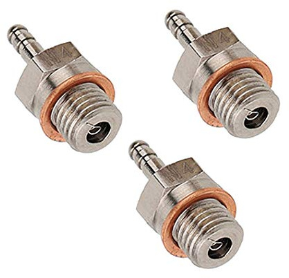 JFtech 70117 Hot Spark Glow Plug No.4 N4 Platinum/Iridium Super Glow-Plug for RC HSP Nitro Engine Car Truck Buggy (Pack of 3)
