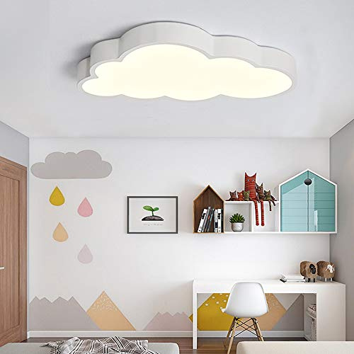 ENXING LED Deckenlampe Kinderzimmerlampe Deckenleuchte Weiße Wolken Jungen Und Mädchen Dimmlüster Deckenspot Baby Lampe Licht Schlafzimmer Umgebung Für Cartoon Deckenbeleuchtung Lampeschirm,Warmlight