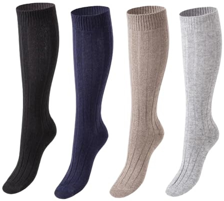 Prisco Calze Cashmere Donna Made in Italy | Calzini Lana e Cachemire Termici Invernali | Lunghe o Corte | Idea regalo Natale (LUNGHE COLORI CLASSICI)