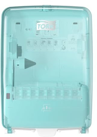 Tork Papiertuchspender zur Wandmontage an der Waschstation Weiß und Türkis W6, wasserfest, 651420