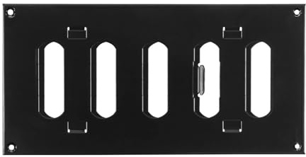 Prostko LTD Black Metal Air Vent Grille/200mm x 100mm/with Adjustable Shutter/Modern Flat Louvre Duct Cover
