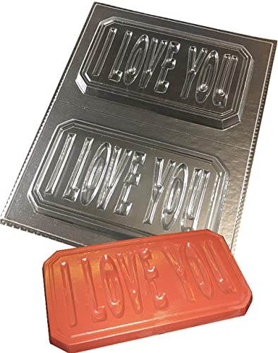 dennycraftmoulds I Love You Chocolate Bar Moulds Reusable Plastic Molds Make 100g Bars, Transparent (4342)