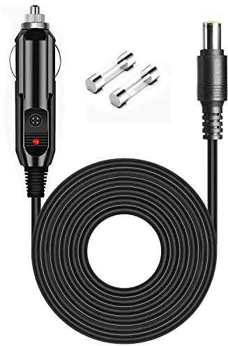 MJPOWER Cargador de coche compatible con BLUETTI Cable de carga de coche EB3A / EB70 / EB70S Estación de alimentación portátil de 6.6 pies 16AWG UL certificado cable de alimentación CC y fusible de 15