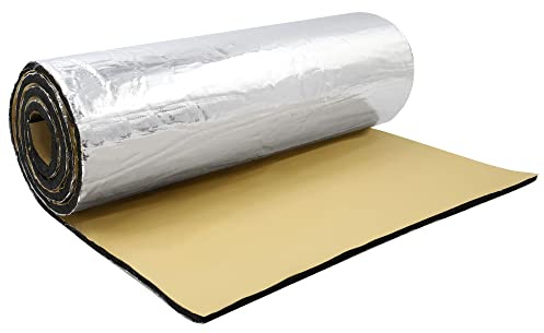 X AUTOHAUX 1.03㎡ 5mm Isolation Phonique Voiture Insonorisant Capot Moteur Haute densité Mousse Fibre Verre 103 x 100cm