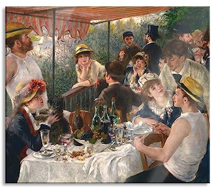 Pierre-Auguste Renoir - Die Mahlzeit der Ruderer Herdabdeckplatte & Spritzschutz aus Echtglas | Für Herd-Kochfelder | 60x52 cm