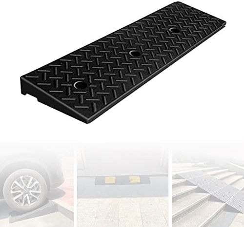 WORDFUN Türschwellenrampe Aus Gummi, 100 * 30cm Bordsteinrampen Schwerlast, rutschfeste Schwellenrampe, Dämpfungsrampe Für Auffahrt, Auto, Rollstuhl, Laderampe, Motorrad, Fahrrad