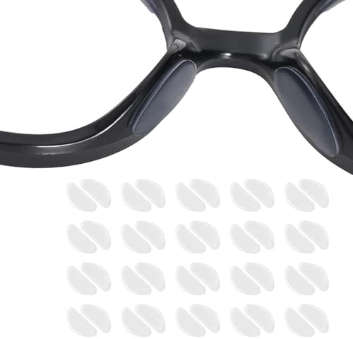 30 Paar Silikon Nasenpad Antirutsch Klebend Pad für Brillen und Sonnenbrillen, Anti-Rutsch-Nasenpads Brille Selbstklebend Transparent D-FöRmige Antirutsch Pads Brille (Transparent 19 * 8 * 1 mm)