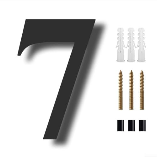 Numéros de maison flottants au design moderne, grand style flottant noir, 20,3 cm, pour adresse à domicile (7)