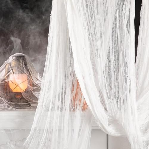 5 x 2.15 M Halloween Decorazioni Panno Raccapricciante,Panno Inquietante di Halloween, Garza di Halloween Spaventoso, Stoffa Halloween Spettrale Decorazione per Feste Casa Coperto All'aperto