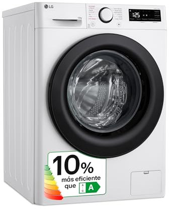 LG F4WR5010A6W - Lavadora Inteligente, 10kg, AI Direct Drive, 1400rpm, Vapor Steam, Clasificación A, Serie 500, Color Blanco