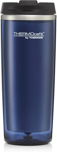 Thermos Thermocafe Midnight Blue Travel Tumbler 350ml - Hot & Cold Insulated Flip Lid Flask