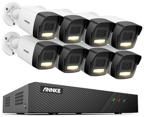 ANNKE Set di telecamere di sorveglianza 3K per esterni, videosorveglianza con NVR 8 CH e 8 X 3K/5 MP PoE IP per registrazione 24/7, per interni ed esterni, riconoscimento delle persone e