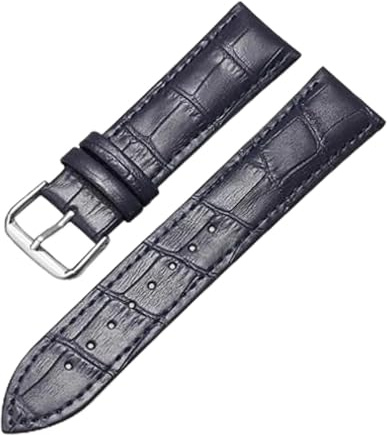WENH Bambumönster läderarmband Unisex klocktillbehör 12mm 14mm 16mm 18mm 20mm 22mm 24mm(Blue,24mm)