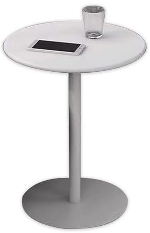 Weißer runder Bistrotisch aus Metall, 71,9 cm hoch, für Cocktail, Frühstück, Esszimmer, kleiner Beistelltisch für Wohnzimmer, Schlafzimmer, Balkon