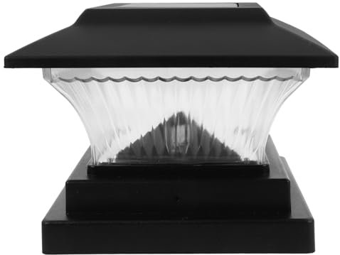 NUOBESTY Solarbetriebene Post Leuchten LED Säulenlicht Für Außenbereich Garten Und Terrasse Warmgelbes Licht Mit Batterie Schwarz Outdoor Dekorationsleuchte