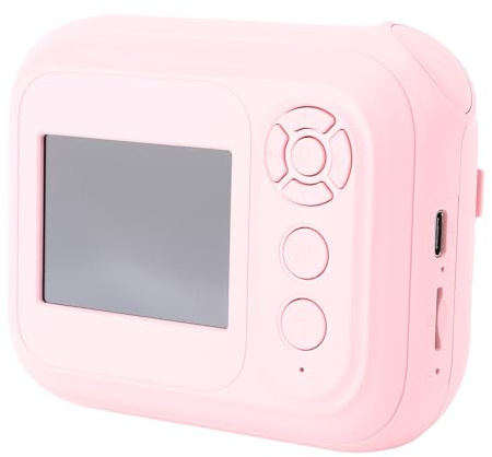 PUSOKEI 48MP Instant Print Digitalkamera |1080P HD 6X Zoom Söt Kamera med MP3-spel för Födelsedagspresenter (Rosa)
