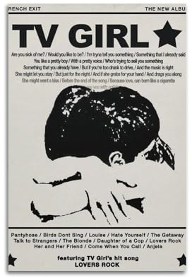 TV-Girl-Poster, ästhetisches Vintage-Wandkunst, Leinwand-Poster, dekoratives Gemälde, Wohnzimmer, Schlafzimmer, Dekoration, 30 x 45 cm, ungerahmter Stil