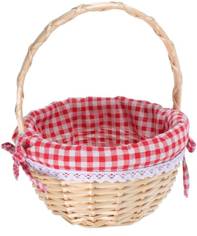 HEALSOPTHY Wicker Picnic Basket with Handle Hand Woven Lightweight Storage for Bread and Fruits for Outdoor Camping Easter Celebrations and Weddings