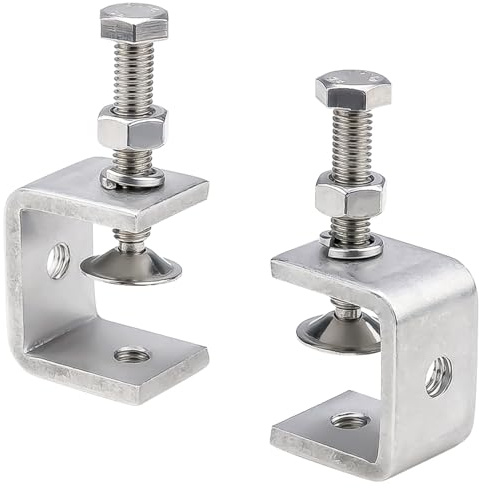 Spunklad 2pcs Clamps for Woodwork, Woodworking G Clamp, Small C Clamp for Welding, Stainless Steel Wood Clamps, Heavy Duty