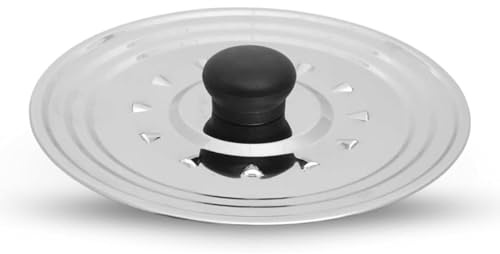 PARENCE.- Couvercle universel en acier inoxydable 28-30-32 cm – Couvercle de casserole et poêle avec trous de ventilation et poignée ergonomique – Grande taille et haute résistance)