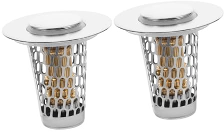2pcs Stainless Steel Sink Pop up Filter Stoppers for Bathroom Kitchen