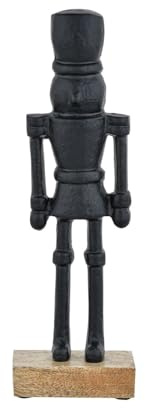 Marrakesch Figur nötknäppare svart 22 cm | Ädel juldekoration bordsdekoration av aluminium med träbas | Modern stativ som fönsterbordsdekoration | skandinavisk adventsdekoration för bord, hylla och
