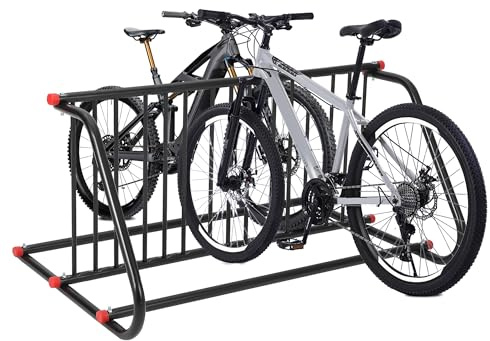 Bike Rack, 10-Bike Commercial Bike Rack, Heavy-Duty Steel Double-Sided Floor Stand, 152cm Weather-Resistant Floor Grid Design Bicycle Storage for Indoor & Outdoor Use, School, Workplace & Garage