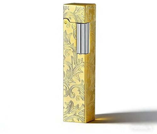 Accendino retrò a cherosene con fiamma delicata, accensione a scorrimento laterale, butano ricaricabile, corpo portatile in metallo e fornito in una confezione regalo deluxe.(B)
