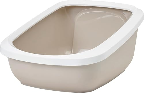 Katzenklo - Savic Aseo Jumbo - beige - offen - große Größe - Abnehmbarer Rand - niedriger Einstieg - 67,5x48,5x29 cm