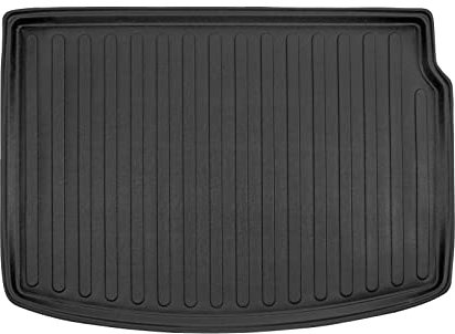 J&J AUTOMOTIVE | Tapis De Coffre sur Mesure pour Megane 3 3 / 5P. Berlina 2008-2016 Noir Antidérapant Bord Haut Toutes Saisons Adapté Animaux de Compagnie