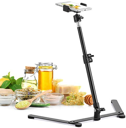 Hivexagon Base braccio regolabile per telefono, supporto da tavolo per telefono, per chitarra e ukulele, per copiare foto, base per videocamera per streaming, video, disegno, registrazione audio