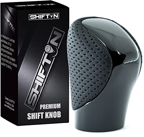SHIFTIN Gear Shift Knob Shifter for Lexus ES GS GX is NX RC RX 200t 300 350 3450h 450hL 350L (Black Leather/Piano Black)