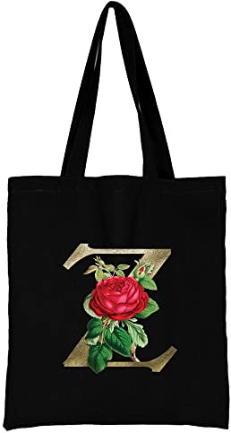 26 Letter Printed Canvas reusable grocery bags, Foldable Casual Travel HandBag, Shoulder Beach Tote Bags, Shopper bag eco friendly super strong washable Storage bags Shopping bag Canvas bag for Women