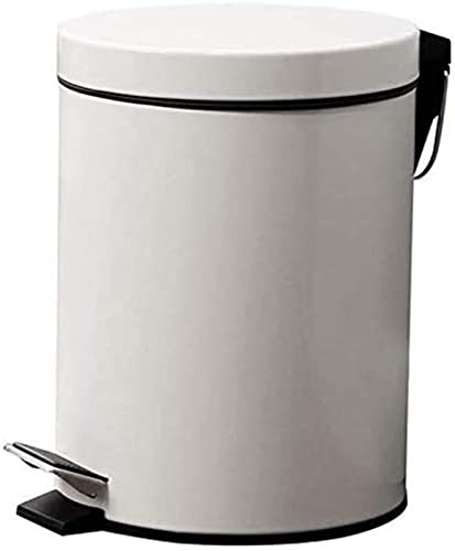XCC Mode Poubelle à pédale Beige et Blanche ménage Pied Rond recouvert de Corbeille à Papier Salle de Bain avec bac de Nettoyage de Couvercle Gain de Place