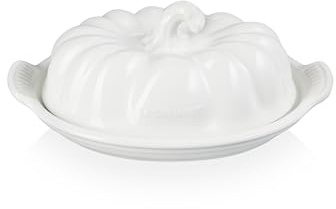 Le Creuset Kürbis-Butterdose aus Steingut, Weiß