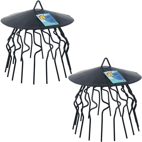 Chimney Bird Guard Galvanized Steel Black Pointed Bird Cage Guard Prevent Conical Cage Crow Cowl Plane Cover 13 Round Set of 2