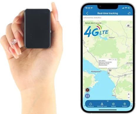 TKMARS 4G GPS Tracker Mini GPS Tracker mit SIM Karte ABO Geeignet für Autos, Kinder, Fahrrad, Gepäck, Geldbörsen
