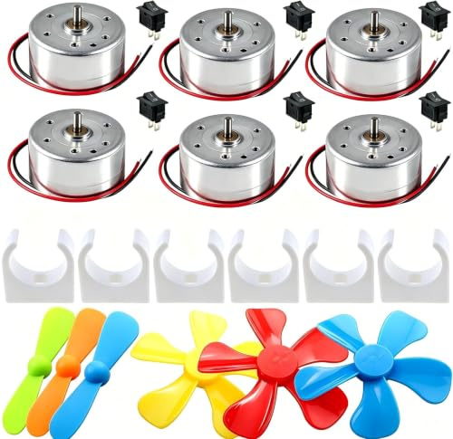 VISSQH 6 Set Mini Motors Kit,1.5V-9VMini Small Electric Motor 1500RPM