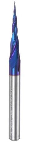 sourcing map Tapered Ball Nose End Mill CNC Router Bit, 0.25mm Radius 1/4 Shank Solid Carbide Coated Upcut Spiral 2 Flutes Cutter Milling Tool, 0.5mm Dia 3 Total Length