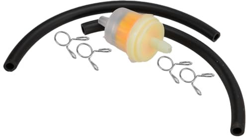LETAOSK 1 Satz 6mm 1/4 Inline Benzin Öl Kraftstofffilter mit Schläuchen Klemmen für Motorrad Roller